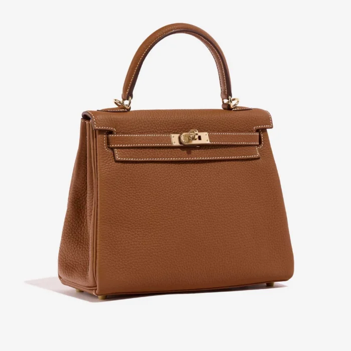 Artisan-Grade Hermès Dupes Kelly 25 Togo Gold GHW - Replica Handbags - Image 4