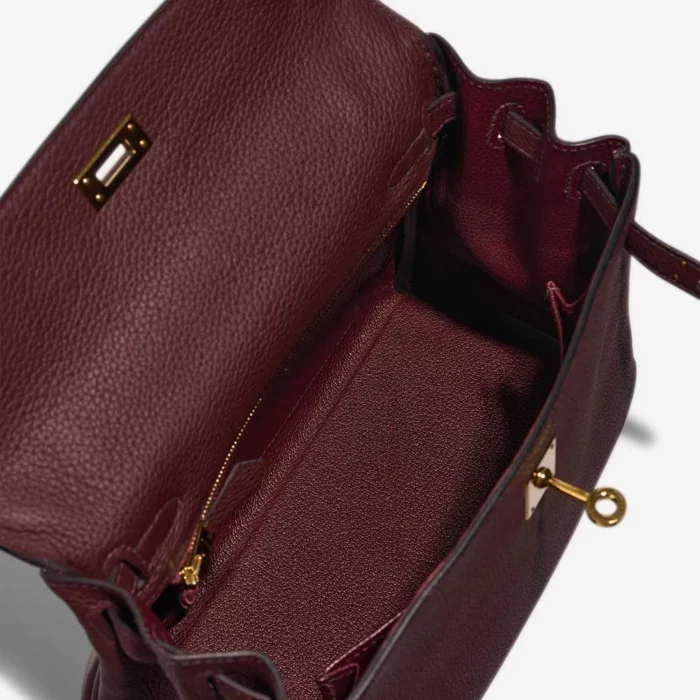 Artisan-Grade Hermès Dupes Kelly 25 Togo Rouge Sellier GHW - Replica Handbags - Image 5