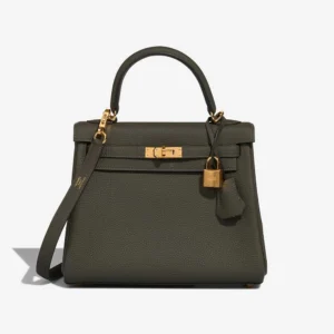 Artisan-Grade Hermès Dupes Kelly 25 Togo Vert de Gris GHW - Replica Handbags