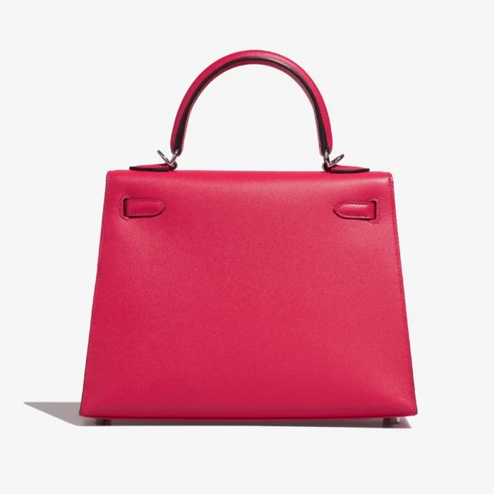 Artisan-Grade Hermès Dupes Kelly 25 Veau Madame Rose Extreme/Rouge Piment PHW - Replica Handbags - Image 2