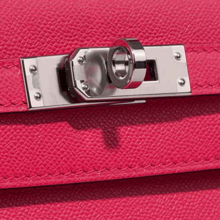 Artisan-Grade Hermès Dupes Kelly 25 Veau Madame Rose Extreme/Rouge Piment PHW - Replica Handbags - Image 5