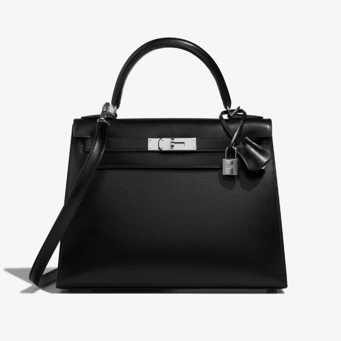 Artisan-Grade Hermès Dupes Kelly 28 Box Black PHW | Replica Handbags