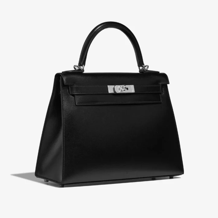 Artisan-Grade Hermès Dupes Kelly 28 Box Black PHW - Replica Handbags - Image 4