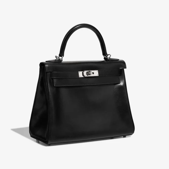 Artisan-Grade Hermès Dupes Kelly 28 Box Black PHW - Replica Handbags - Image 4