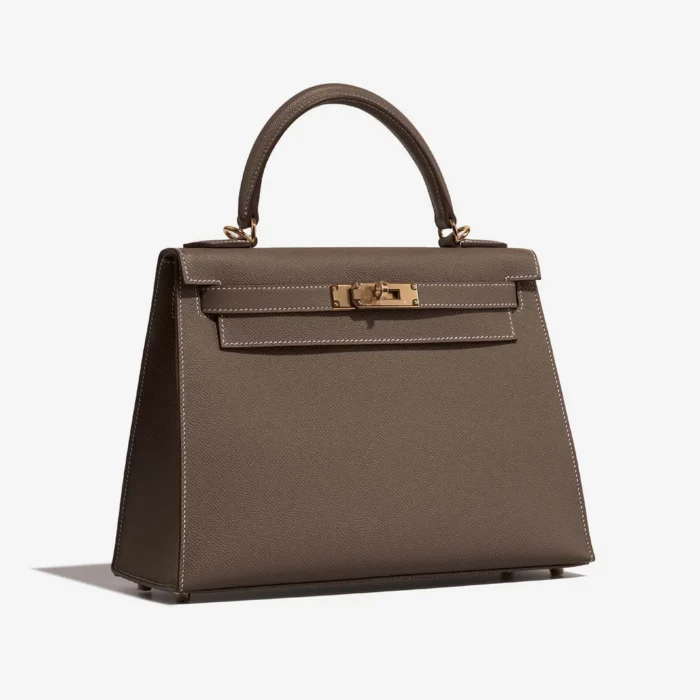 Artisan-Grade Hermès Dupes Kelly 28 Epsom Etoupe GHW - Replica Handbags - Image 4