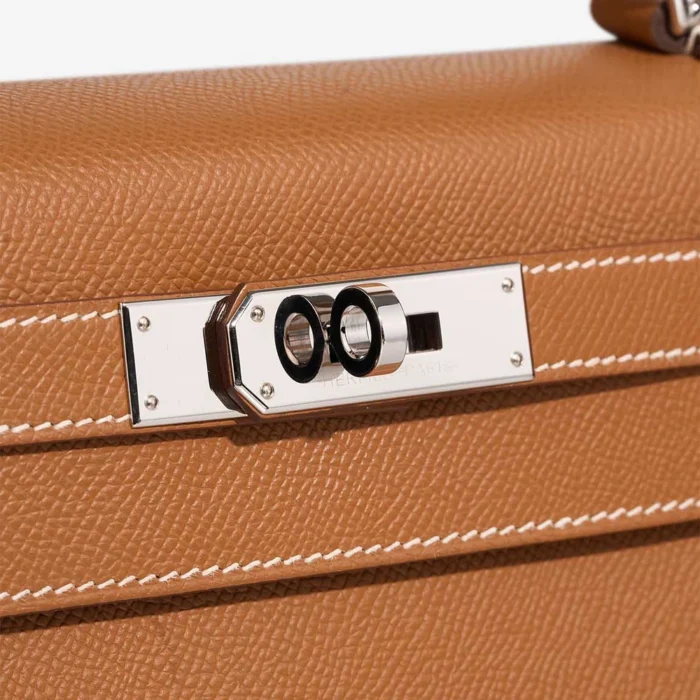 Artisan-Grade Hermès Dupes Kelly 28 Epsom Gold PHW - Replica Handbags - Image 6
