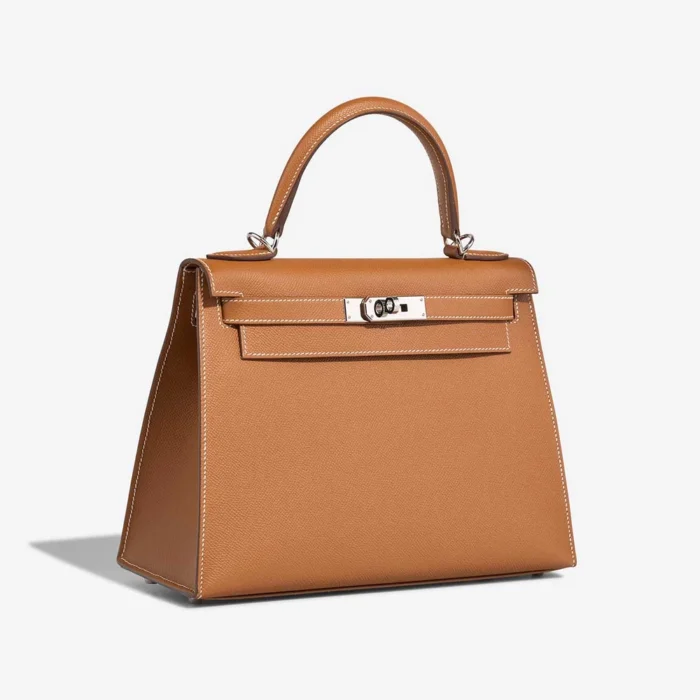 Artisan-Grade Hermès Dupes Kelly 28 Epsom Gold PHW - Replica Handbags - Image 4