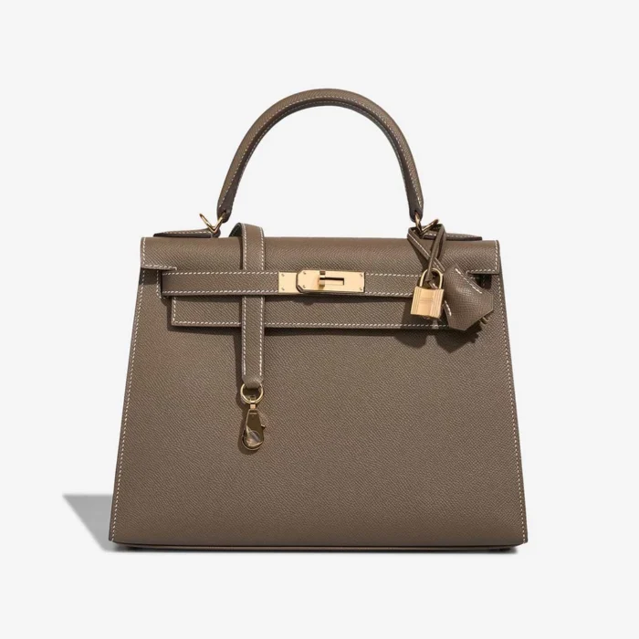 Artisan-Grade Hermès Dupes Kelly 28 Epsom Etoupe GHW - Replica Handbags