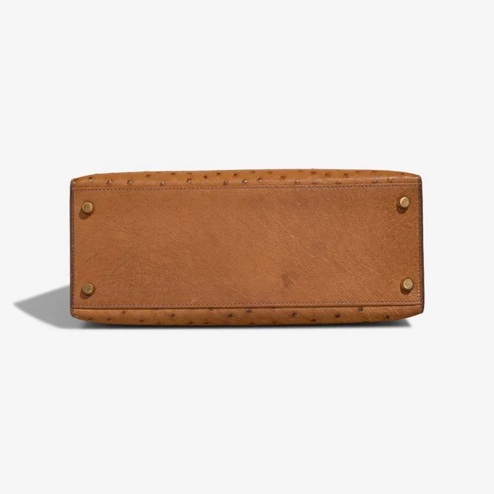 Artisan-Grade Hermès Dupes Kelly 28 Ostrich Gold GHW - Replica Handbags - Image 3