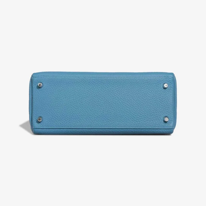 Artisan-Grade Hermès Dupes Kelly 28 Taurillon Clemence Turquoise PHW - Replica Handbags - Image 3