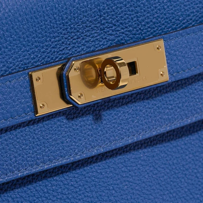 Artisan-Grade Hermès Dupes Kelly 28 Togo Bleu de France GHW - Replica Handbags - Image 6