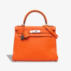 Artisan-Grade Hermès Dupes Kelly 28 Togo Orange H PHW - Replica Handbags