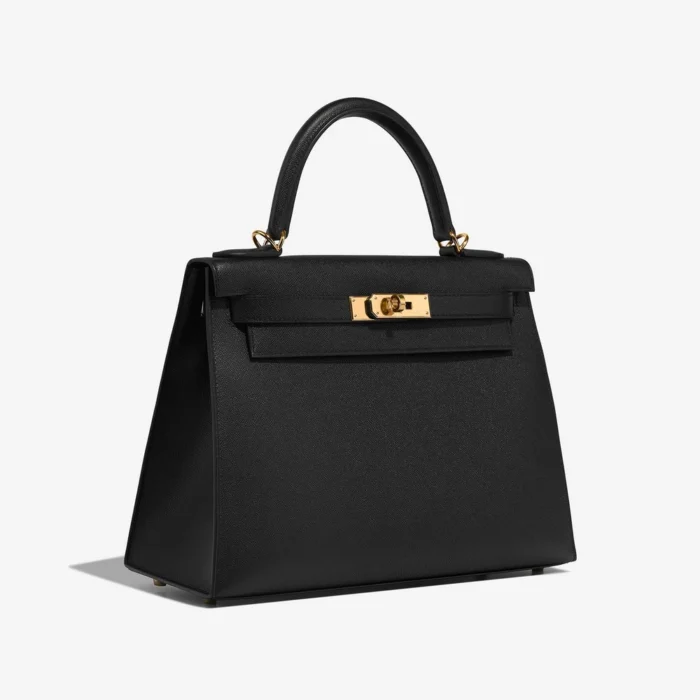 Artisan-Grade Hermès Dupes Kelly 28 Veau Madame Black GHW - Replica Handbags - Image 4