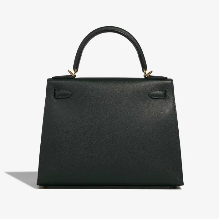 Artisan-Grade Hermès Dupes Kelly 28 Veau Madame Vert Rousseau GHW - Replica Handbags - Image 2