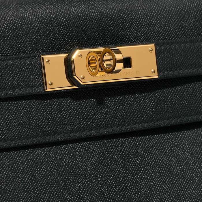 Artisan-Grade Hermès Dupes Kelly 28 Veau Madame Vert Rousseau GHW - Replica Handbags - Image 7