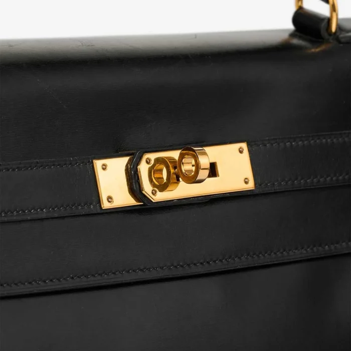 Artisan-Grade Hermès Dupes Kelly 32 Box Black GHW - Replica Handbags - Image 7