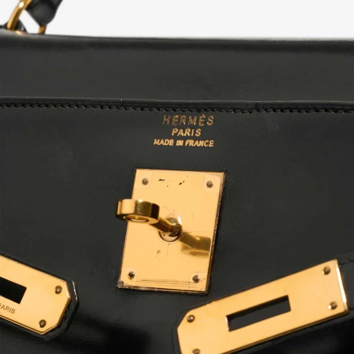 Artisan-Grade Hermès Dupes Kelly 32 Box Black GHW - Replica Handbags - Image 6