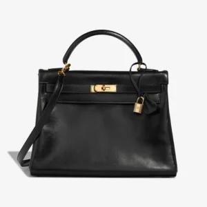 Artisan-Grade Hermès Dupes Kelly 32 Box Calf Black GHW - Replica Handbags