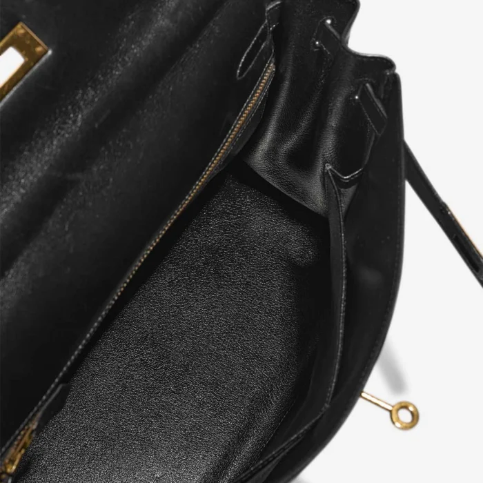 Artisan-Grade Hermès Dupes Kelly 32 Box Calf Black GHW - Replica Handbags - Image 5