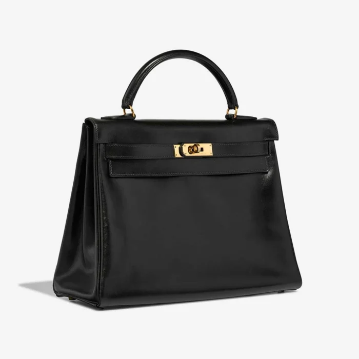 Artisan-Grade Hermès Dupes Kelly 32 Box Calf Black GHW - Replica Handbags - Image 4