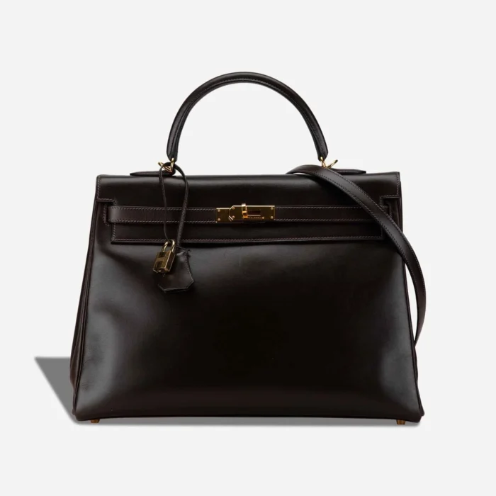 Artisan-Grade Hermès Dupes Kelly 32 Box Marron GHW - Replica Handbags