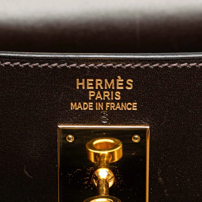 Artisan-Grade Hermès Dupes Kelly 32 Box Marron GHW - Replica Handbags - Image 4