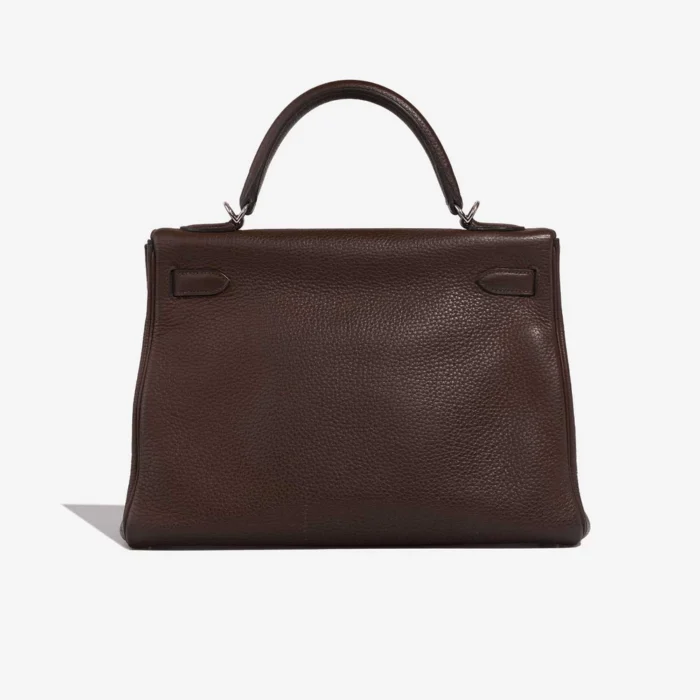 Artisan-Grade Hermès Dupes Kelly 32 Clemence Cacao PHW - Replica Handbags - Image 2