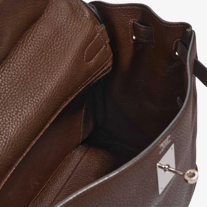 Artisan-Grade Hermès Dupes Kelly 32 Clemence Cacao PHW - Replica Handbags - Image 5