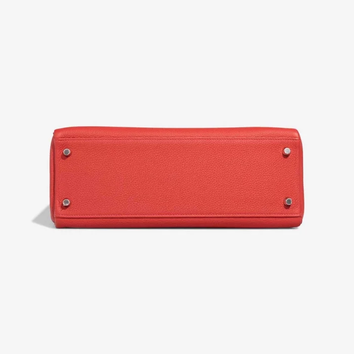 Artisan-Grade Hermès Dupes Kelly 32 Clemence Rouge Tomate PHW - Replica Handbags - Image 3
