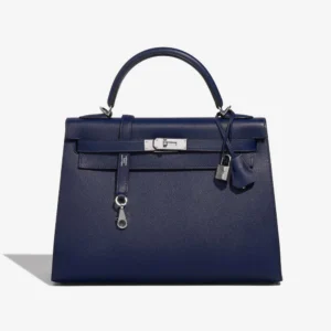 Artisan-Grade Hermès Dupes Kelly 32 Epsom Blue Saphir PHW – Replica Handbags