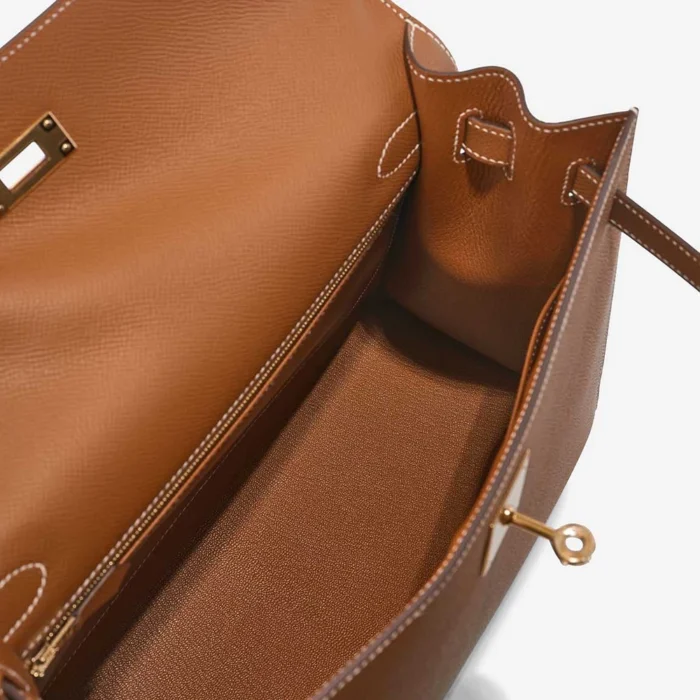 Artisan-Grade Hermès Dupes Kelly 32 Epsom Gold GHW - Replica Handbags - Image 5