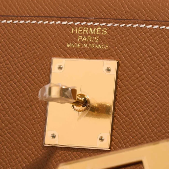 Artisan-Grade Hermès Dupes Kelly 32 Epsom Gold GHW - Replica Handbags - Image 6