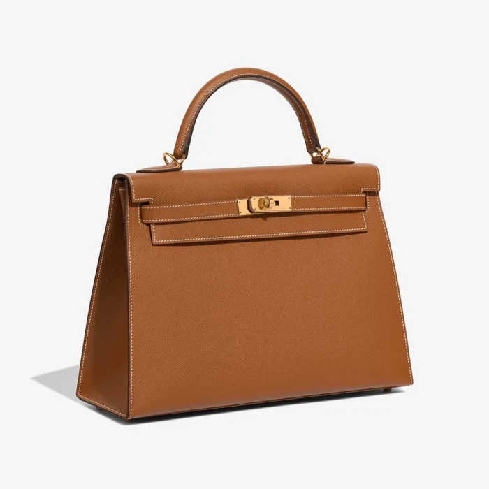Artisan-Grade Hermès Dupes Kelly 32 Epsom Gold GHW - Replica Handbags - Image 4