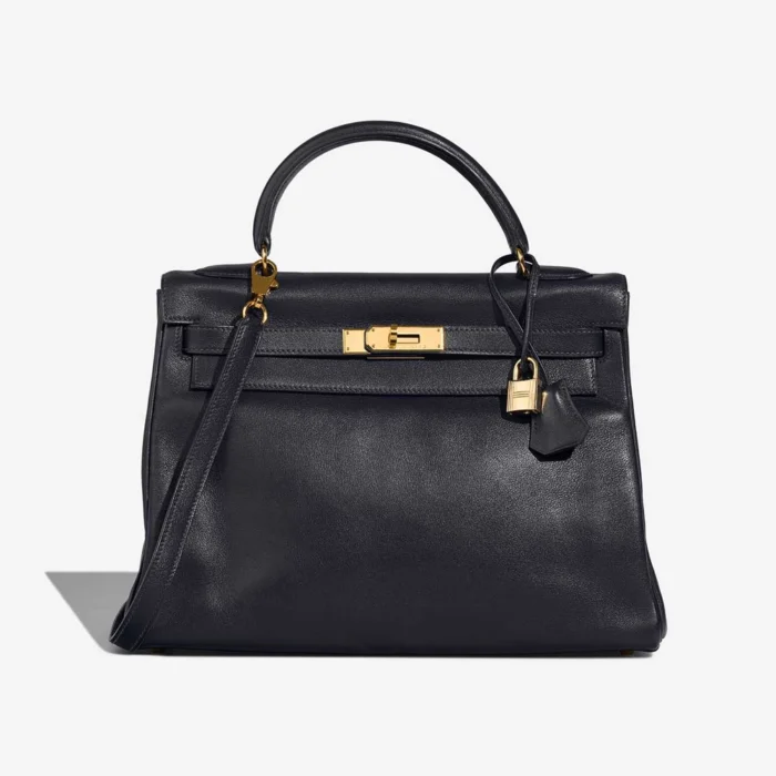Artisan-Grade Hermès Dupes Kelly 32 Gulliver Bleu Marine GHW - Replica Handbags