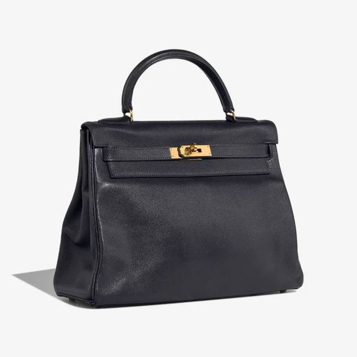 Artisan-Grade Hermès Dupes Kelly 32 Gulliver Bleu Marine GHW - Replica Handbags - Image 4