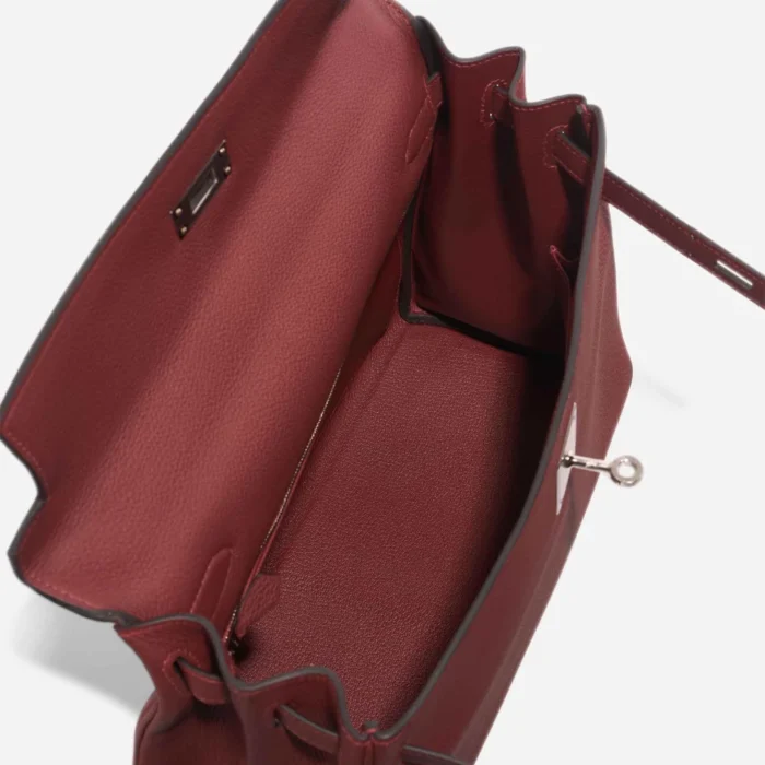 Artisan-Grade Hermès Dupes Kelly 32 Togo Rouge H PHW - Replica Handbags - Image 5
