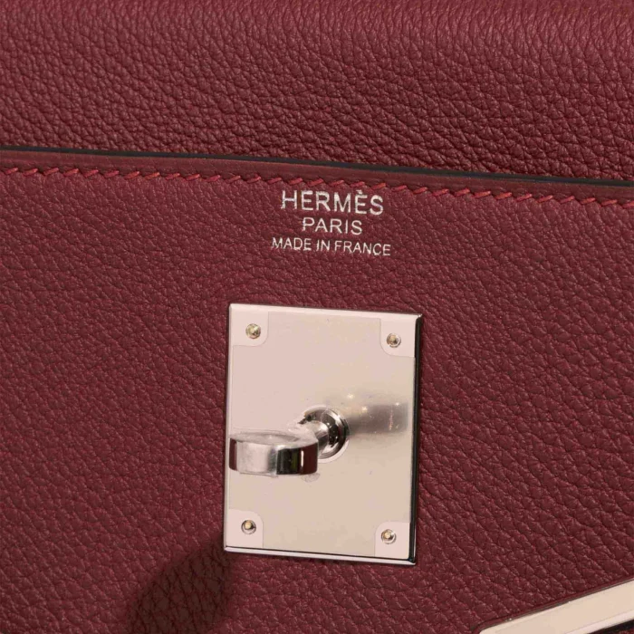 Artisan-Grade Hermès Dupes Kelly 32 Togo Rouge H PHW - Replica Handbags - Image 6