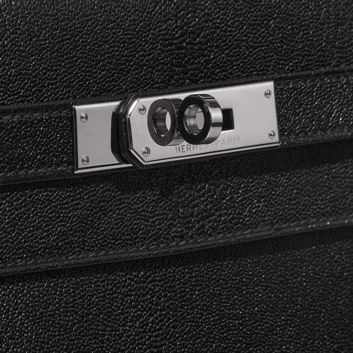 Artisan-Grade Hermès Dupes Kelly 35 Chevre Black PHW - Replica Handbags - Image 7