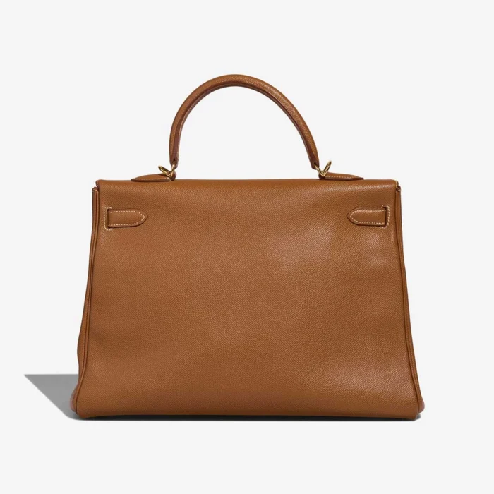 Artisan-Grade Hermès Dupes Kelly 35 Courchevel Gold GHW - Replica Handbags - Image 2