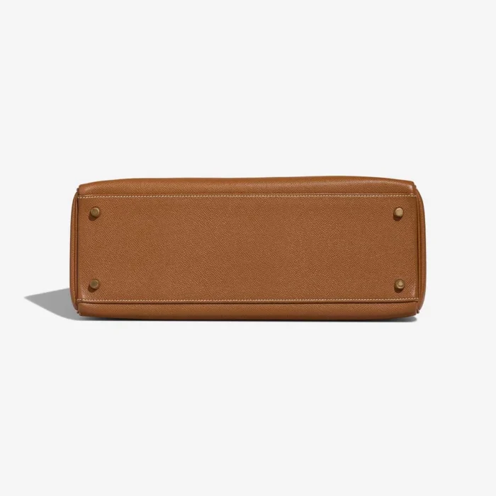 Artisan-Grade Hermès Dupes Kelly 35 Courchevel Gold GHW - Replica Handbags - Image 3