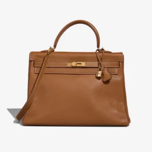 Artisan-Grade Hermès Dupes Kelly 35 Courchevel Gold GHW - Replica Handbags