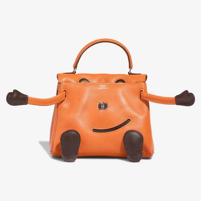 Artisan-Grade Hermès Dupes Kelly Doll Swift Orange H/Brown PHW - Replica Handbags - Image 2