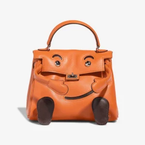 Artisan-Grade Hermès Dupes Kelly Doll Swift Orange H/Brown PHW - Replica Handbags