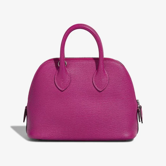 Artisan-Grade Hermès Dupes Mini Bolide Chevre Mysore Rose Pourpre PHW - Replica Handbags - Image 3