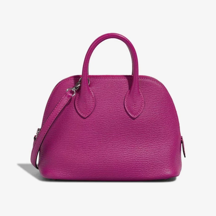 Artisan-Grade Hermès Dupes Mini Bolide Chevre Mysore Rose Pourpre PHW - Replica Handbags