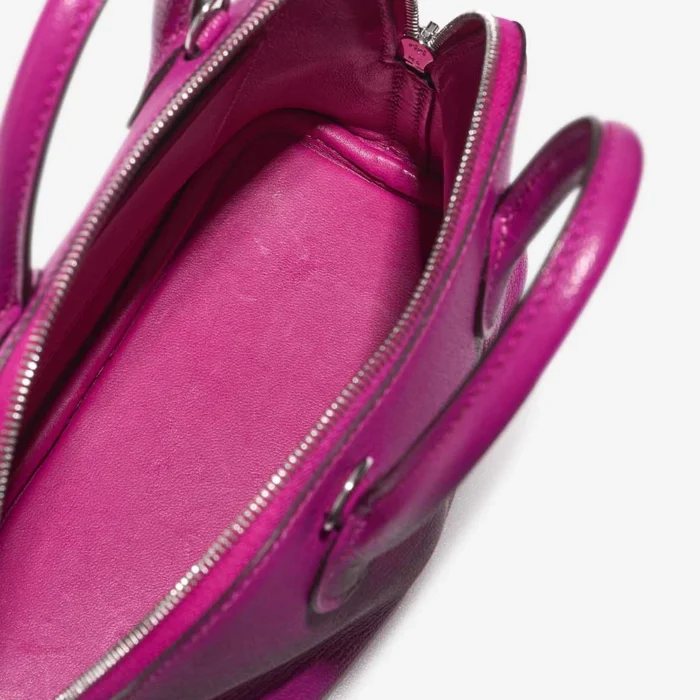 Artisan-Grade Hermès Dupes Mini Bolide Chevre Mysore Rose Pourpre PHW - Replica Handbags - Image 7