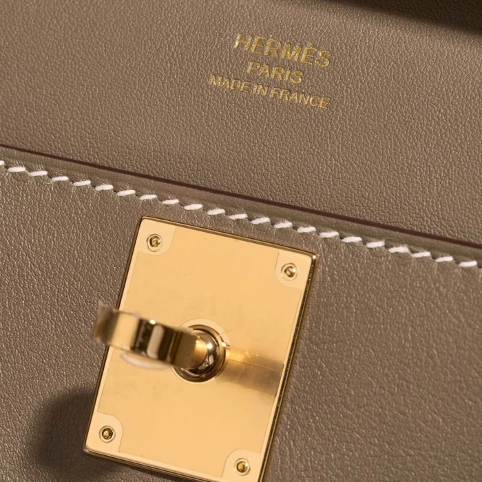Artisan-Grade Hermès Dupes Mini Jypsiere Swift Etoupe GHW - Replica Handbags - Image 2