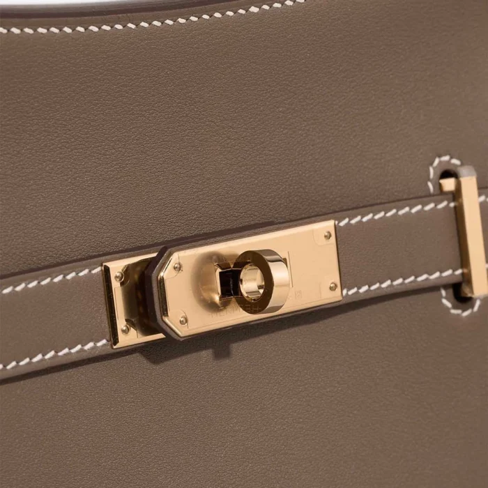 Artisan-Grade Hermès Dupes Mini Jypsiere Swift Etoupe GHW - Replica Handbags - Image 6