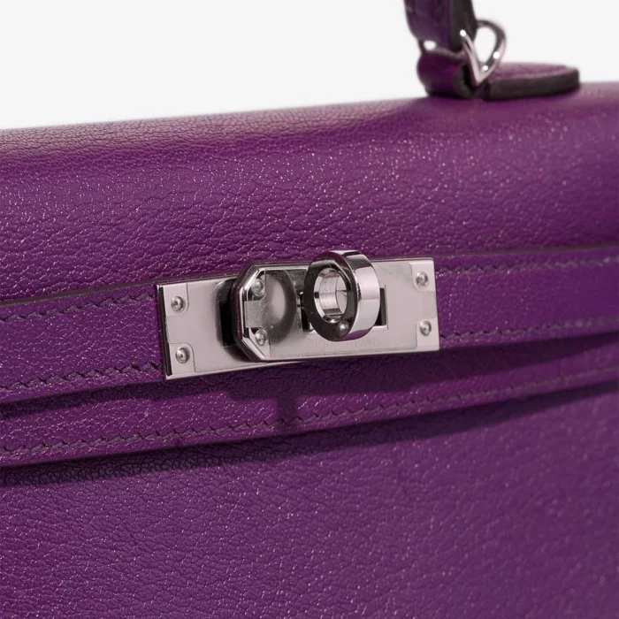 Artisan-Grade Hermès Dupes Mini Kelly Chevre Anemone PHW - Replica Handbags - Image 7