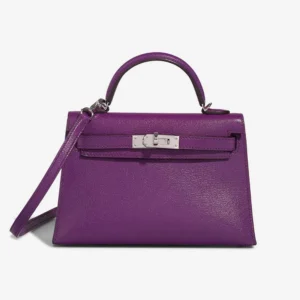 Artisan-Grade Hermès Dupes Mini Kelly Chevre Anemone PHW - Replica Handbags